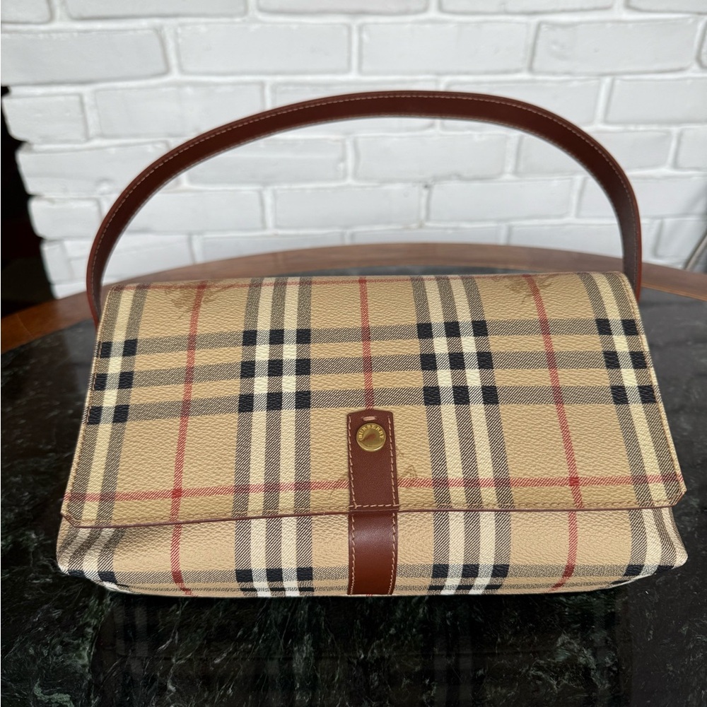Burberry London Shoulder Bag, Burberry London RARE Nova Check Canvas and Leather - Picture 5 of 10